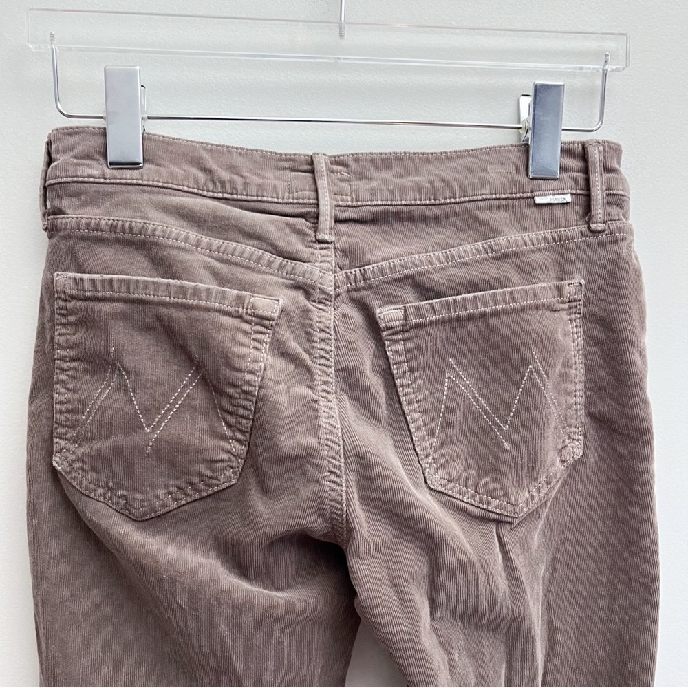 Mother Hopscotch Dropout Corduroy Straight Cropped Pants in Beaver 2 Brown - Picture 8 of 12